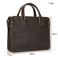 Sac à bandoulière de luxe personnalisé en cuir véritable pour homme, grande capacité, style vintage, pour ordinateur portable et bureau