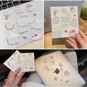 Autocollants en PVC époxy personnalisés Era, couleur blanche, autocollants décoratifs pour journal avec colle à base d'eau - Product Image 2
