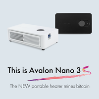 Avalon Nano 3S 6 TH/s Triple-Miner Domestique avec Chauffage 140W, Faible Bruit, Économe en Énergie, BTC/BCH/BSV, Métal, Garantie 1 An