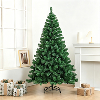 Sapin de Noël artificiel vert de haute qualité 1,5 m 1,8 m pour la décoration intérieure des fêtes du Nouvel An avec support métallique