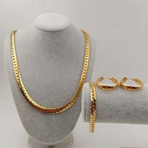 Women's Jewelry Sets Necklace Earrings Gift Set 18K Gold Plated Stainless Steel Certified Lightweight Trendy Wedding Party - Product Image 1