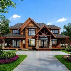 Villa en bois de luxe personnalisée, écologique, imperméable, vente directe d'usine, <span class=keywords><strong>maison</strong></span> familiale, chalet, ferme, hôtel, école - Product Image 1