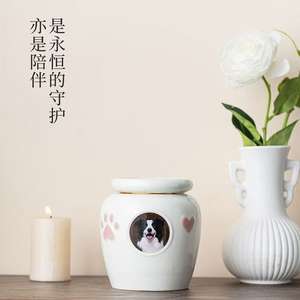 Urne funéraire en céramique personnalisée avec <span class=keywords><strong>photo</strong></span> - Contenant élégant pour la crémation des chiens, des chats et des animaux de compagnie bien-aimés - Product Image 6