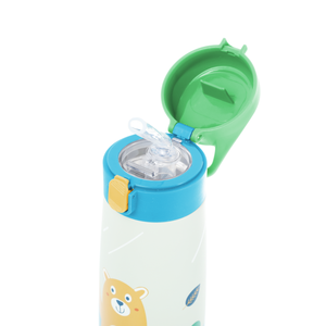 Northfox Grande bouteille d'eau isolée en acier inoxydable à double paroi pour enfants Thermos Paille en silicone liquide pour enfants pour large - Product Image 3