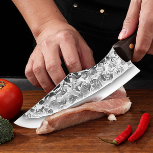 <span class=keywords><strong>Couteau</strong></span> de <span class=keywords><strong>boucher</strong></span> multifonctionnel en acier inoxydable forgé à la main Camping en plein air couperet à viande aile de poulet bois dos incurvé métal - Product Image 3
