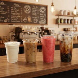Gobelets en plastique personnalisés de 32 oz avec couvercles et pailles, en forme de U, pour boissons glacées - Product Image 2