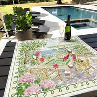 Tapis de Mahjong Américain de Luxe Antidérapant et Insonorisant en Caoutchouc et Microfibre pour Tables de Mahjong, Casino, Poker et Jeux de Société