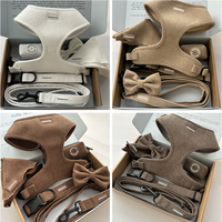Collier pour chien en velours côtelé réglable anti-traction, personnalisé avec logo, de luxe, de créateur, de marque privée, pour la vente en gros