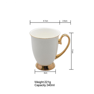 ที่กำหนดเองเกรดสูงสีทองจับถ้วย<span class=keywords><strong>กาแฟ</strong></span>สีดำชา<span class=keywords><strong>วาด</strong></span>ทองแก้วเซรามิก - Product Image 6