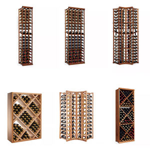 رفوف خشبية لعرض النبيذ مثبتة على الحائط ، رفوف تخزين الخمور في قبو النبيذ ، رفوف خشبية لعرض النبيذ - Product Image 2