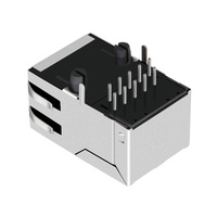 J1006F21NL J1006F21PNL 10/100 Base-T MagJack 8P8C RJ45 Jack Connector Terintegrasi Ethernet Magnetik Tab up 1x1 Port Tanpa LED
