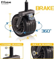 Carro de camping de cuatro pliegues, interior espacioso, gran capacidad de carga, rueda grande, mango ajustable, resistente, portátil, Rodante, heavy-du