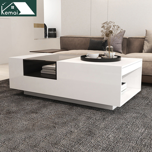 Table basse salon maison supports de télévision <span class=keywords><strong>noir</strong></span> <span class=keywords><strong>et</strong></span> <span class=keywords><strong>blanc</strong></span> salon Table à thé simple <span class=keywords><strong>meuble</strong></span> <span class=keywords><strong>TV</strong></span> moderne avec haute brillance - Product Image 3