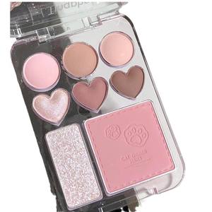 Coeur <span class=keywords><strong>Fard</strong></span> <span class=keywords><strong>À</strong></span> Paupières Blush Surligneur Palette Caramel Rose Brun Terre Tons Tout En Un Maquillage - Product Image 1