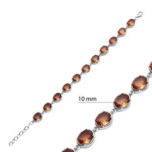 Pulsera de tenis de piedra sultanita de forma ovalada, venta al por mayor, joyería de plata de ley 925 turca hecha a mano para mujer - Product Image 2