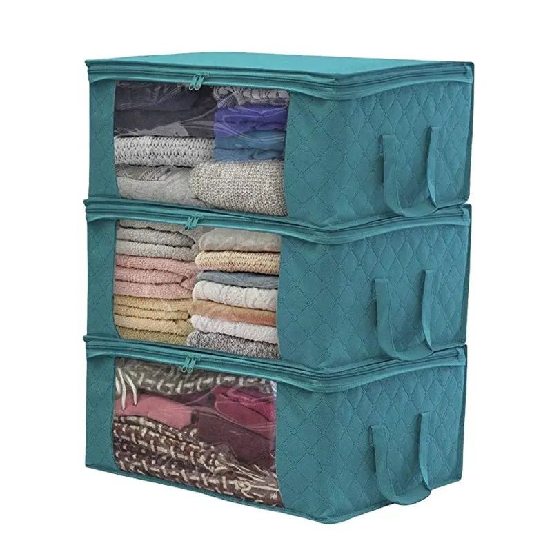 Large-Capacity Durable Moving Household Non-Woven Folding Clothing Foldable Blankets Storage Bags For Organizer Clothes