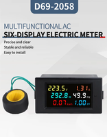 Voltmeter Arus Amperemeter Faktor Daya Energi Listrik Meteran Frekuensi Panel Digital Wattmeter VOLT AMP AC 100A 40-300V D69-2058