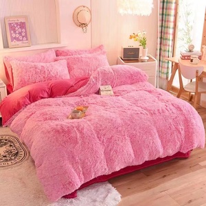 Hot Bán Thiết Kế <span class=keywords><strong>Comforter</strong></span> Bộ Sang Trọng 4 Miếng Dày Bảo Vệ Ấm Mùa Đông San Hô Nhung Tấm Ga Giường Mùa Đông Khăn Ctrải Giường Bộ Đồ Giường - Product Image 1