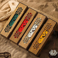 Nouvelle boîte porte-encens en bambou sculpté de style rétro chinois, vide, pour emballage cadeau, pour tubes d'encens, bois de santal et bois d'agar
