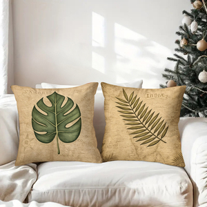 Rahat ev dekorasyonu için harita desenli vintage yaprak desenli kırlentler - Product Image 3