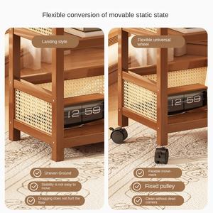 <span class=keywords><strong>Meuble</strong></span> de rangement moderne à roulettes pour salon, <span class=keywords><strong>petit</strong></span> chariot <span class=keywords><strong>CD</strong></span>, étagère de rangement simple en bambou à 3 niveaux, mobilier de maison - Product Image 4