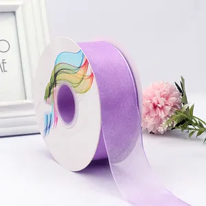Factory Stocked 3-75mm Solid Color Sheer Organza Ribbon gradient washable printed organza ribbon