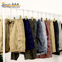 Celana Pendek Cargo Bekas Grosir Campuran Model Baggy Kasual Banyak Kantong Pakaian Musim Panas Outdoor PUYI V42 Poliester/Katun Ukay