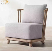 Muebles de madera de teca, nuevo sofá de madera maciza de un asiento, diseño de estilo chino, sofá de madera para exteriores con cojín