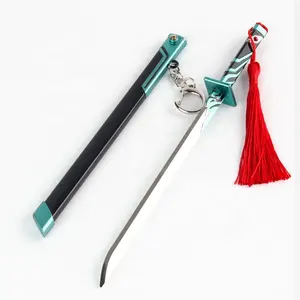 חם מתכת katana חרב מודל keychain של מספריים שבעה 22 ס "מ אוטומטי להזריק מפתח אופנה שרשרת מפתח עבור אוהדים