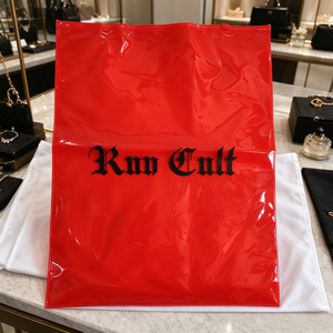 35x45cm Translucent <b>Red</b> PVC Zipper Bags Custom Logo Clothes Brand Packaging Garment Bags Men <b>Women</b> T-shirt <b>Jeans</b> Zipper Bags - Product Image 5