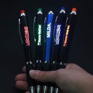 स्टीलस कस्टम लोगो प्रिंटिंग प्लास्टिक बॉलपॉइंट पेन के साथ प्रचार के नेतृत्व में लाइट अप पेन विज्ञापन थोक - Product Image 2