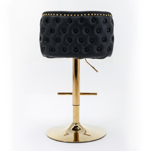 Luxury Swivel Barstools with <b>Adjustable</b> Seat Height Modern PU Upholstered Backrest Living Room & Bedroom <b>Bar</b> Chairs - Product Image 6