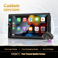 Autoradio Android BQCC double DIN 7 pouces, lecteur MP5, RGB, FM, BT, Carplay, Android Auto, Mirrorlink, stéréo, TF, USB, commande au volant