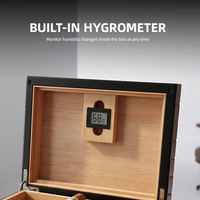 Humidificateurs en bois de grande taille au design européen laqué JH, humidificateurs faits à la main, boîtes à cigares en bois