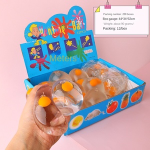 Jouet musical anti-stress transparent en forme d'œuf jaune double, pour enfants, unisexe, cadeau pour étudiants, vente en gros, en plastique - Product Image 6