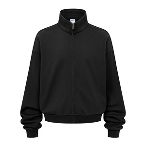 Veste Cardigan Zippée Homme Automne Hiver Nouvelle Collection 410G Col Montant Brossé Chaud Streetwear 100% Coton Uni Personnalisable Vente en Gros - Product Image 6