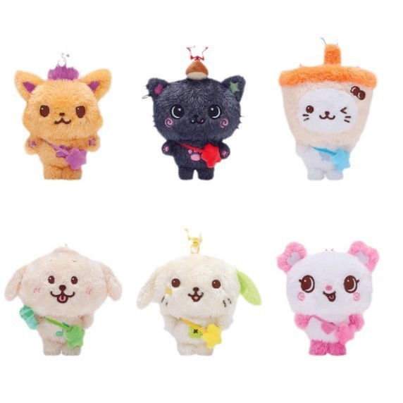KPOP Milk Tea Cat Doll Keychain Jaehee Riku Ryo Plush Doll Fashion