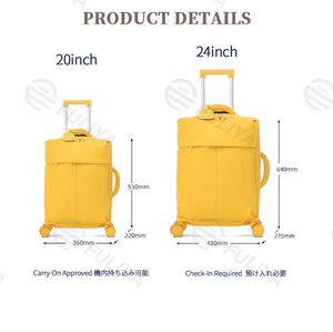 Fuliya Custom wasserdichtes Nylon Leichtes 20 "Business Carry on Trolley Case Gepäck taschen Kombination koffer Reisekoffer - Product Image 5