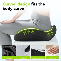 Coussin de siège en mousse à mémoire de forme Miandao en forme de U, antidérapant, orthopédique, soulagement des douleurs de la prostate, du coccyx, de la sciatique et du dos, amovible et lavable