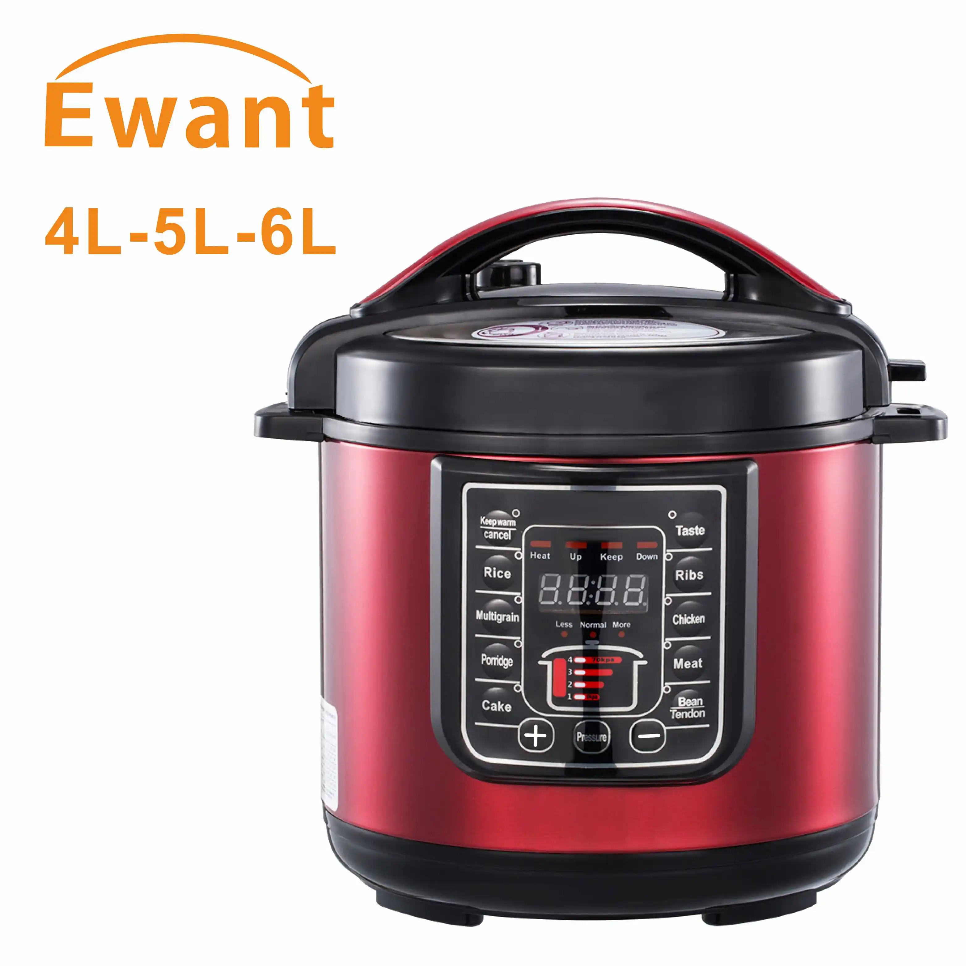 Ewant 4l 5l 6 Liter 8l 2024 Nieuwste 800W Huishoudelijke Multifunctionele Roestvrijstalen Snelle Pot Elektrische Snelkookpan Gemaakt In China