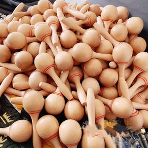 Wholesale Wood Maracas Shaker Hand Rattle Percussion <b>Musical</b> <b>Instrument</b> Educational Toy for Grasp Sight Listen Training Toy - Product Image 6
