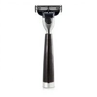 RASOIR PRESTIGE en acier inoxydable à triple lame, finition polie/satinée, taille personnalisable pour homme (visage/corps/bikini)