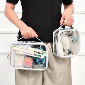 New Arrival Customs logo Waterproof Travel Wash <b>Makeup</b> <b>Storage</b> Bag Women clear Pvc Cosmetic Bag Transparent - Product Image 6