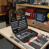 Jeu de 82 outils industriels OEM pour l'entretien automobile et domestique, avec douilles, poignée à cliquet, tige allongée, poignée rotative et clé hexagonale