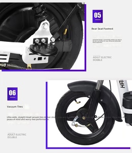 Bicicleta Eléctrica Beiyong con Motor Trasero sin Escobillas de 350W 48V, Cuadro de Acero, Ruedas de 14 Pulgadas, 3 Velocidades, Diseño Ligero y Batería de Plomo-Ácido - Product Image 4