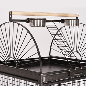 Grandes cages à oiseaux modernes de luxe pour perroquets, en acier et bois, structure stable et sécurisée pour animaux de compagnie - Product Image 5