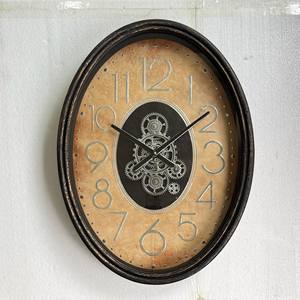 นาฬิกาแขวนผนังสไตล์วินเทจสไตล์อุตสาหกรรมย้อนยุคขนาดใหญ่ทำจากไม้เหล็กวัสดุโลหะสำหรับตกแต่งบ้านสำนักงานห้องนั่งเล่น - Product Image 6