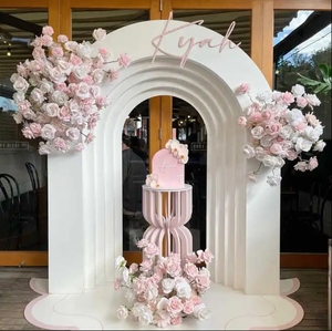 Dekoratif çiçekler ve bitkiler ile özel beyaz Siding olay parti düğün zemin kemer - Product Image 4