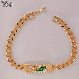 Pulsera de Moda YM al por Mayor, Diseño Guadalupe, Lujosa, Chapada en Oro de 18K, Cadena Cubana, Pulsera de Moda - Product Image 3