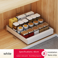 Organisateur de rangement coulissant à un niveau en acier au carbone pour sous-évier, pour assiettes et bols, tiroirs de rangement pour armoire